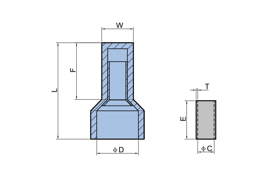 Schließen Sie das Ende flacher Stecker