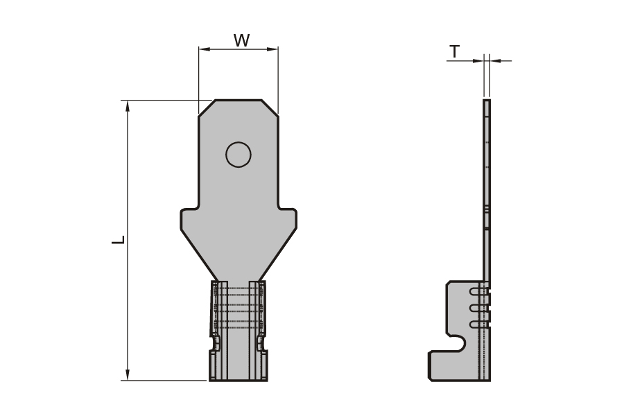 Frühlingsstecker Kupfer männlicher Trennungsektor