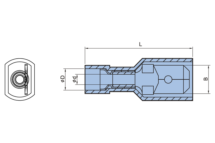 Doppel -Crimp -Nylon Voller isolierter männlicher Trennungspartner