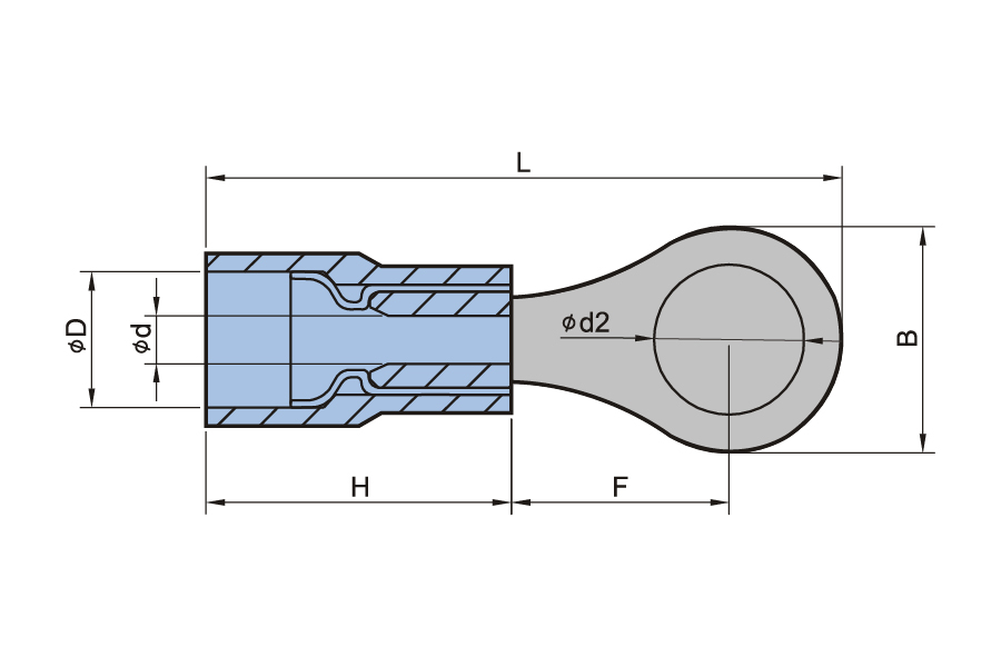 Doppelter Crimp -Nylon -Isolierring -Trennungskörper